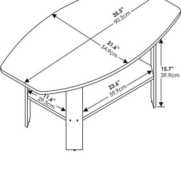 NEW Simple Design Coffee Table, Amber Pine/Black - Picture 5 of 5